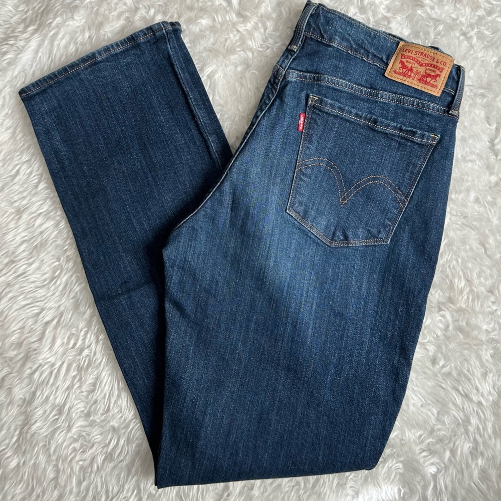 Levi's Women's Dark Blue 505 Straight Jeans 30 - Picture 3 of 13